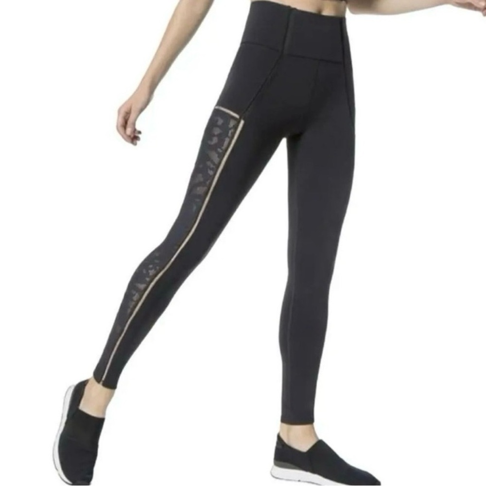 Carbon38 High Waist Lace Panel Leggings Jonathan Simkhai NWT Black Small